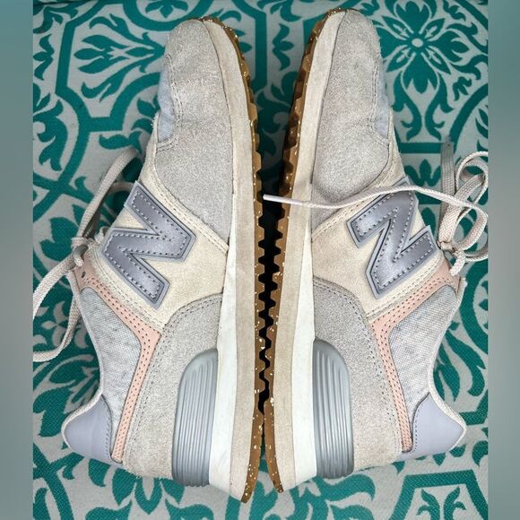 New Balance 574 Peach, Gray, Tan Neutral Sneakers Size 7.5 - Picture 9 of 12